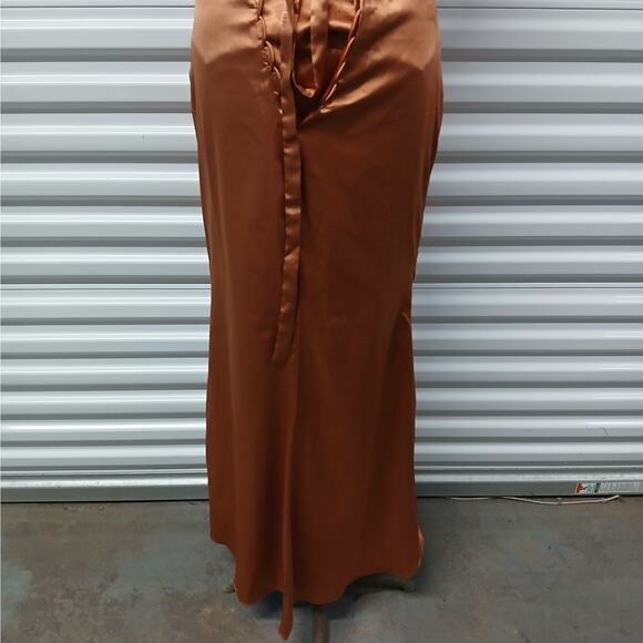 Y2K Retro Womens Satin Halter Dress 4 Formal Occasion Evening Gown Wedding Prom - Picture 6 of 10